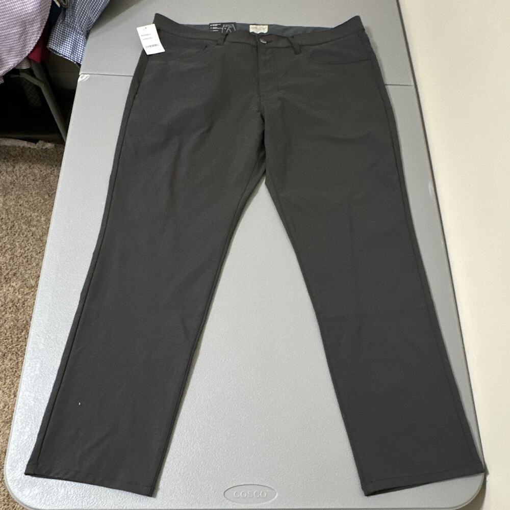 Weatherproof Vintage Men's Charcoal Casual Pants Straight Twill Stretch 38W